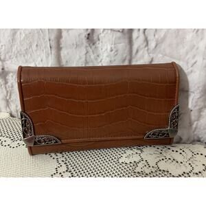 Vintage Bueno Wallet Silver Corner Accents Checkbook Vegan